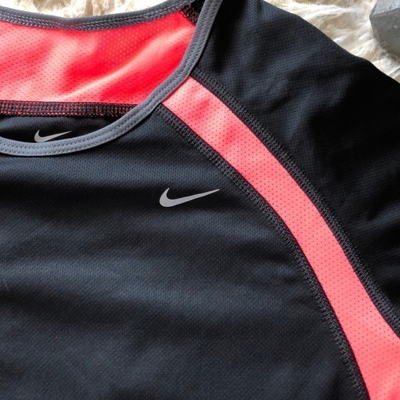 Nike Dri-fit Reflective Long Sleeve Shirt Athletic Workout Running Dry Fit Top - Picture 7 of 8